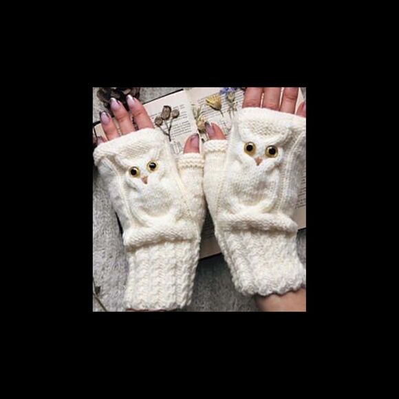 NWT BOHO HAT AND OWL FINGERLESS GLOVES SET. Beautiful knitting. - Picture 4 of 7